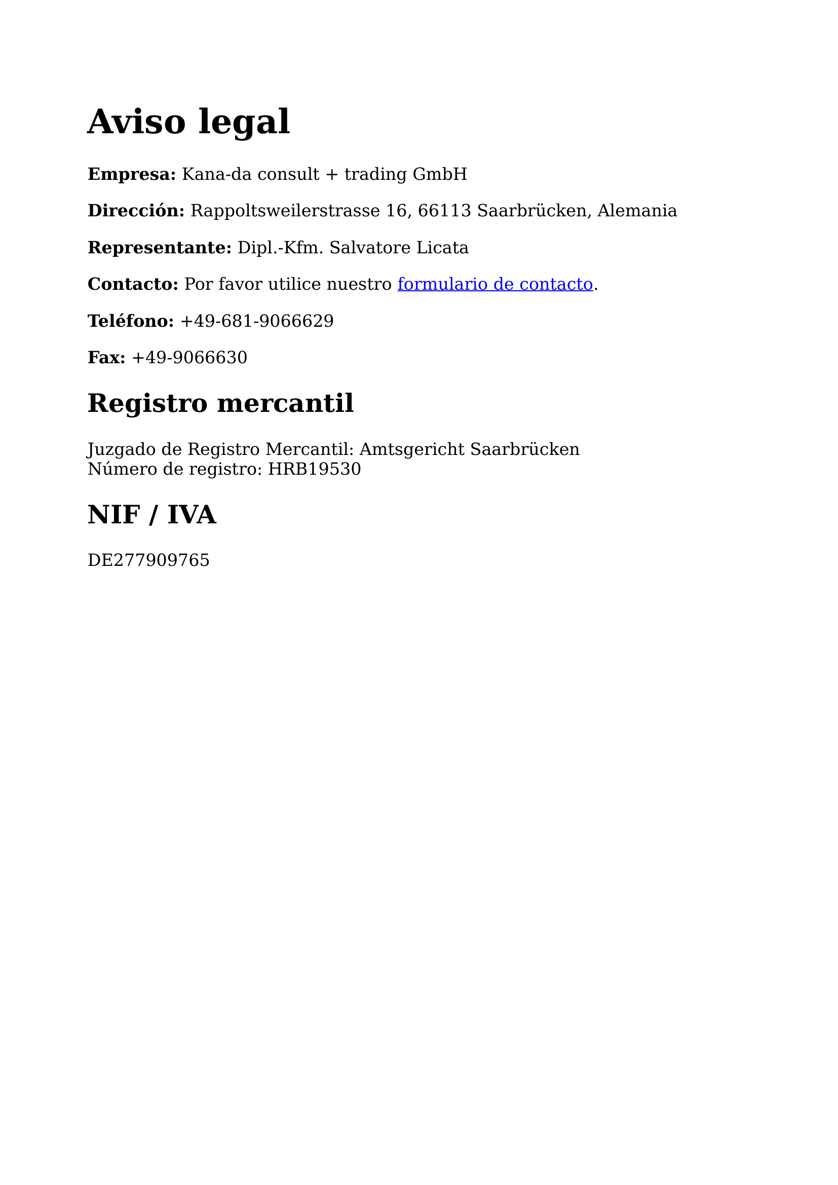 Legal Notice ES
