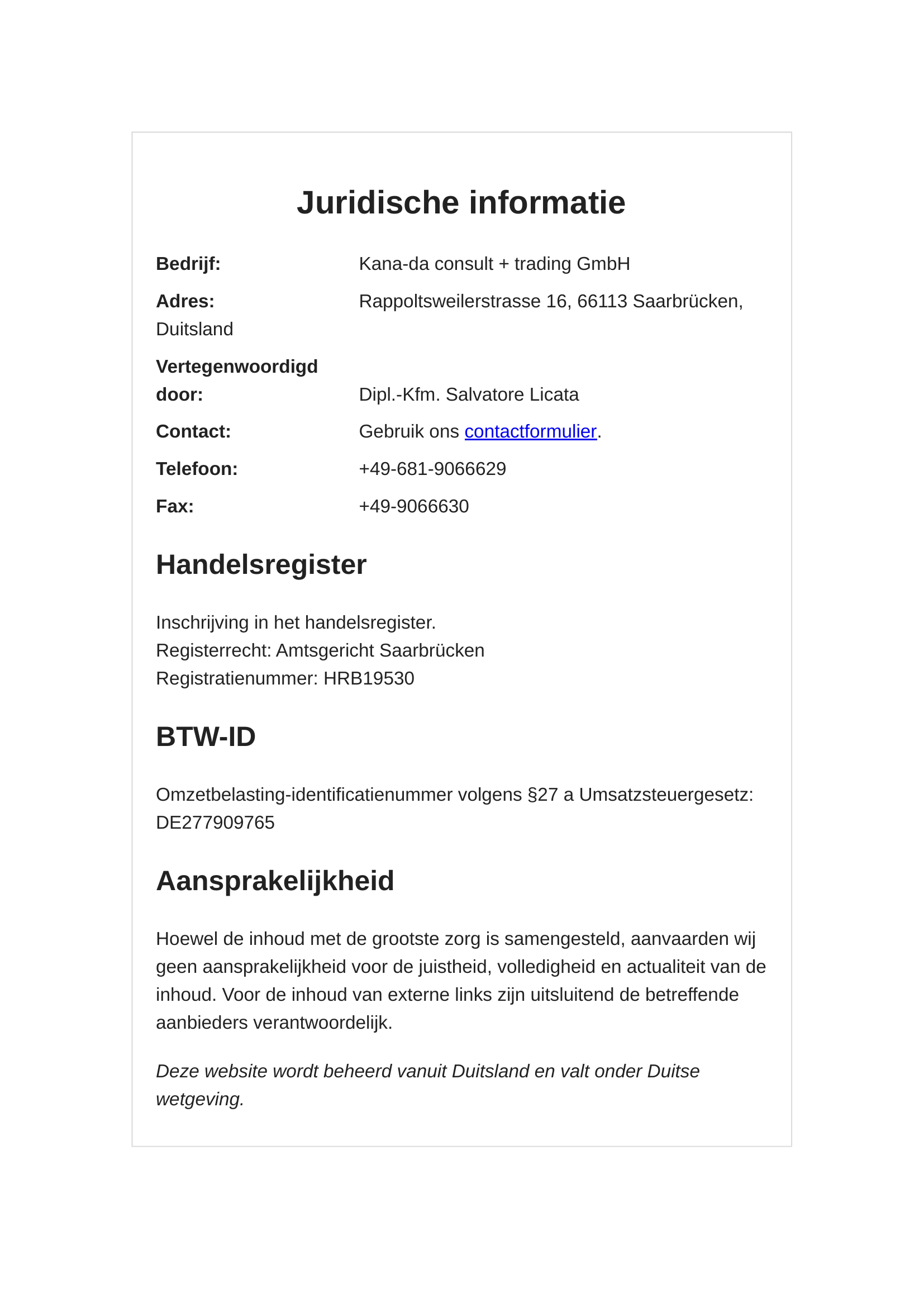 Legal Notice ES